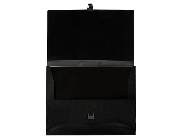 Liderpapel Carpeta Portadocumentos Polipropileno DIN A3 con Asa y Broche Negro 35mm Lomo