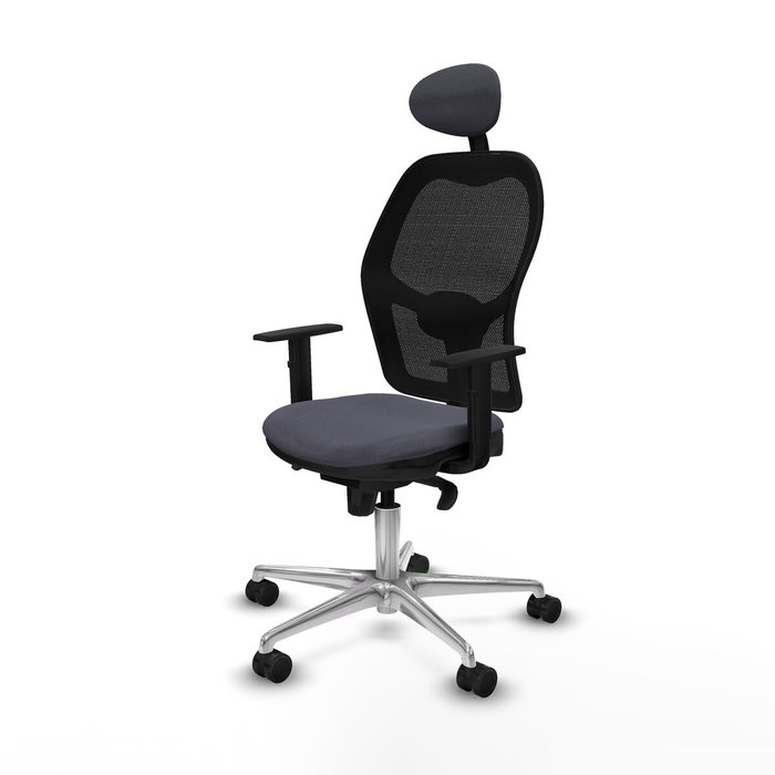 PIQUERAS Y CRESPO Silla de oficina Jorquera con mecanismo Sincro, Gris oscuro y Negro