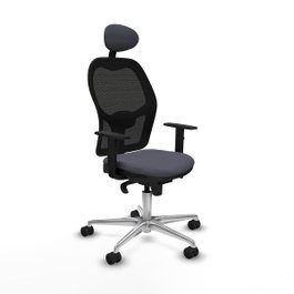 PIQUERAS Y CRESPO Silla de oficina Jorquera con mecanismo Sincro, Gris oscuro y Negro
