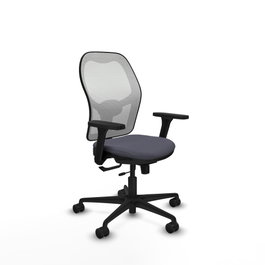 PIQUERAS Y CRESPO Silla de oficina Jorquera con mecanismo Sincro/Traslack, Gris oscuro y Blanco