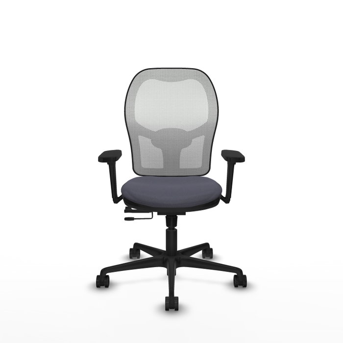 PIQUERAS Y CRESPO Silla de oficina Jorquera con mecanismo Sincro/Traslack, Gris oscuro y Blanco