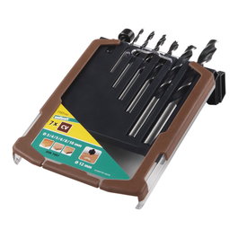 Wolfcraft Juego de 7 Brocas Espirales para Madera Ø3-10mm con Punta Autocortante