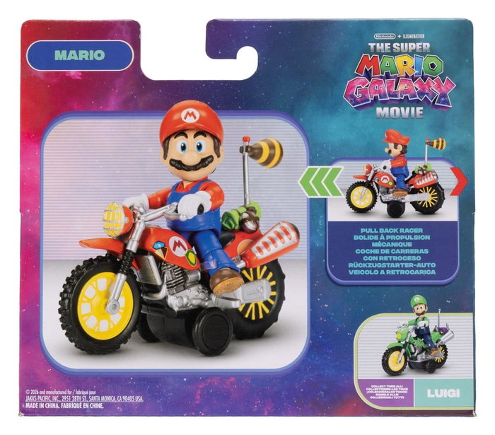 Super Mario Galaxy: la película Figura con Motocicleta de Retroceso Mario 6 cm
