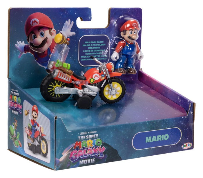 Super Mario Galaxy: la película Figura con Motocicleta de Retroceso Mario 6 cm