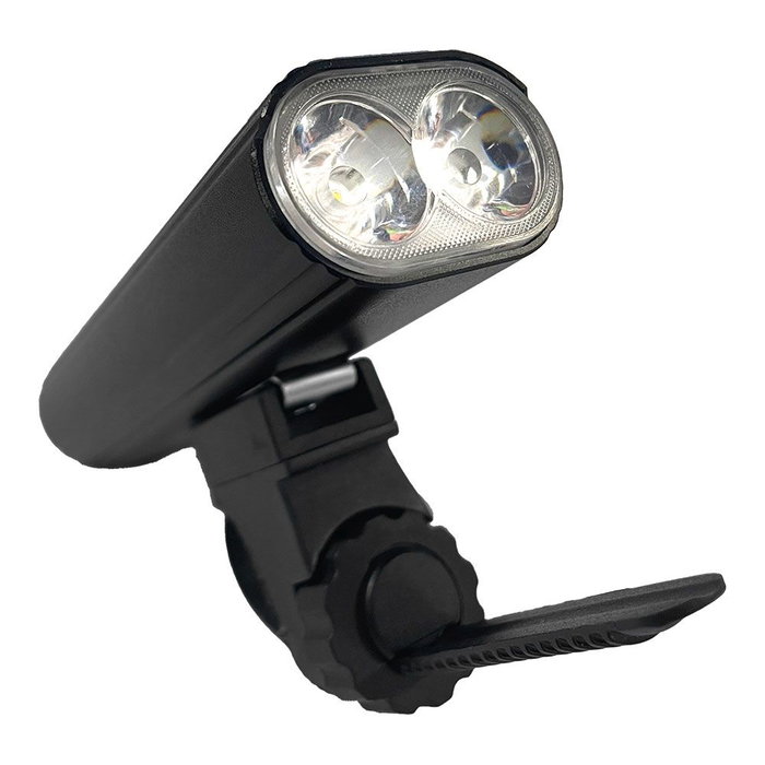 EDM Luz LED Frontal para Bicicleta 600 lm con Sensor Crepuscular, Batería Recargable 4000 mAh, 2 LEDs de 5W, IP42, USB-C