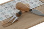 DKD Home Decor Set de 4 Tablas de Aperitivo Casablanca 2022 en Bambú y Gres Multicolor