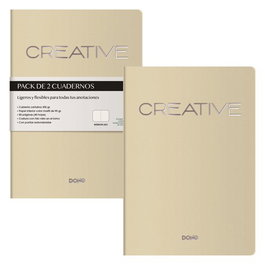 Cuaderno Dohe Creative A5 40H 90Gr. Liso Beige Pack De 2