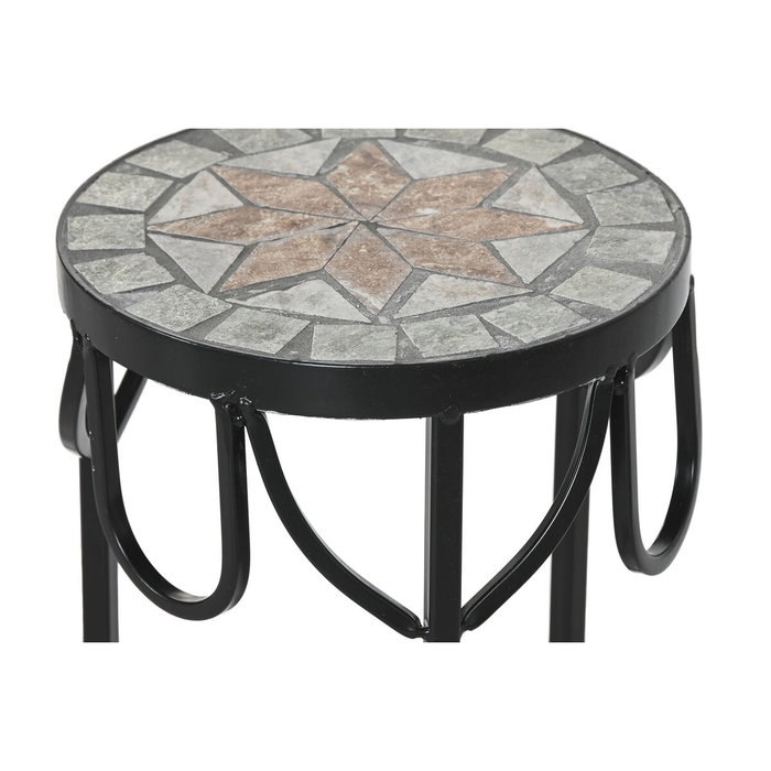 DKD Home Decor Set de 3 Mesas Auxiliares de Forja y Mosaico STONES DKD Home Decor Set de 3 Mesas Auxiliares de Forja y Mosaico STONES