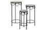 DKD Home Decor Mesita Auxiliar Terraza Y Jardin Multicolor Negro 30 x 69 x 30 cm Set de 3