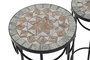 DKD Home Decor Mesita Auxiliar Terraza Y Jardin Multicolor Negro 30 x 69 x 30 cm Set de 3