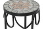 DKD Home Decor Mesita Auxiliar Terraza Y Jardin Multicolor Negro 30 x 69 x 30 cm Set de 3