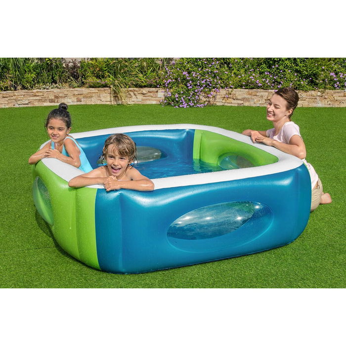 Bestway Piscina Hinchable con Mirillas 168x168x56 cm +6 Años Jardin 51132