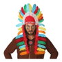 Atosa TOCA Pluma Jefe Indio Multicolor para Carnaval y Disfraces del Lejano Oeste - 29 x 90 cm