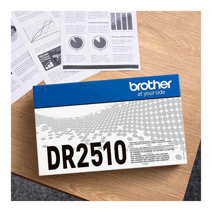 Brother DR-2510 Unidad de Tambor Negro Brother DR-2510 Unidad de Tambor Negro