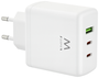 Ewent EW1333 Cargador Rápido GaN 65W 2x USB-C y 1x USB-A Blanco