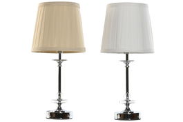 DKD Home Decor Lámpara Sobremesa Tradicional Blanco Beige 20 x 43 x 20 cm (2 Unidades)