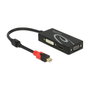 DeLOCK Adapter Mini DisplayPort 1.2 a VGA / HDMI / DVI, 4K, Pasivo, Negro, 0.2m