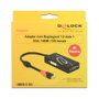 DeLOCK Adapter Mini DisplayPort 1.2 a VGA / HDMI / DVI, 4K, Pasivo, Negro, 0.2m