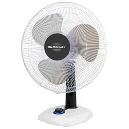 Orbegozo TF 0143 Ventilador de Sobremesa 40 cm, 3 Velocidades, Oscilación, Inclinación Regulable, 50W, LED, Negro y Blanco
