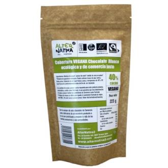 Alternativa 3 Cobertura Chocolate Blanco Ecológico 40% Cacao 225 g, Comercio Justo, Sin Gluten Alternativa 3 Cobertura Chocolate Blanco Ecológico 40% Cacao 225 g, Comercio Justo, Sin Gluten