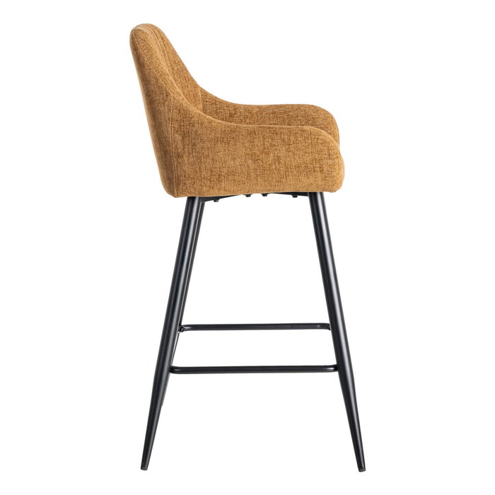 Taburete Marrón Tejido-Metal Salón 47 X 47 X 93 cm (Set de 2)