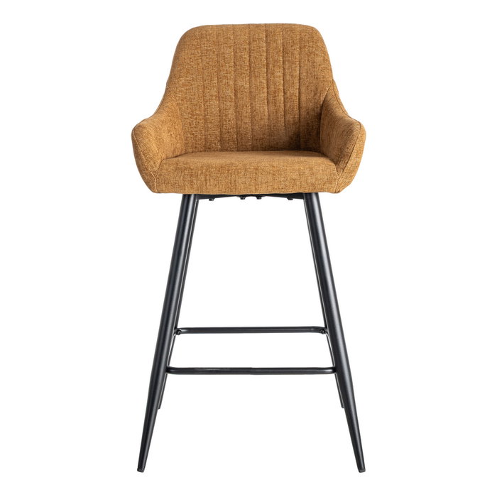 Taburete Marrón Tejido-Metal Salón 47 X 47 X 93 cm (Set de 2)