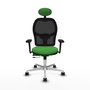 PIQUERAS Y CRESPO Silla de oficina Jorquera con mecanismo Sincro/Traslack, Verde y Negro