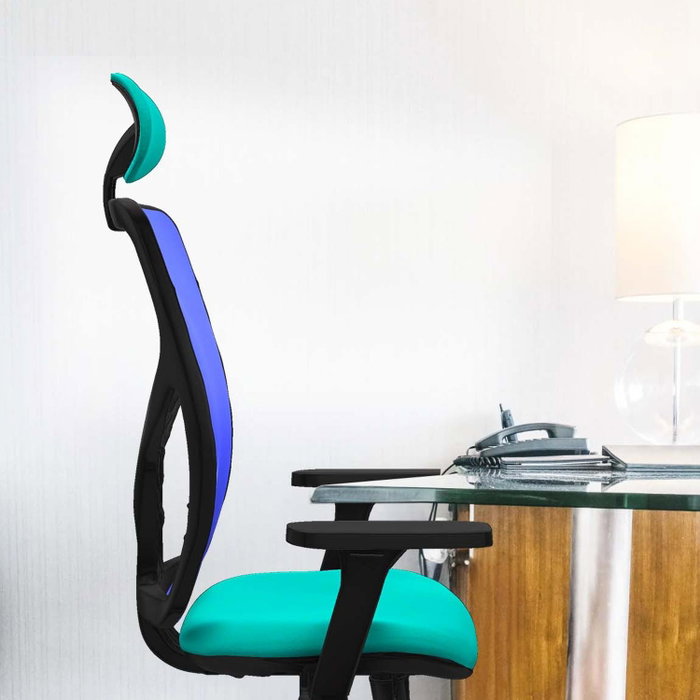 PIQUERAS Y CRESPO Silla de oficina Motilla Naranja y Azul