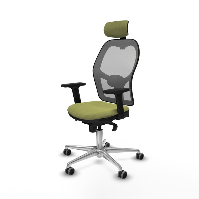 PIQUERAS Y CRESPO Silla de oficina Jorquera con mecanismo Sincro, Verde oliva y Gris