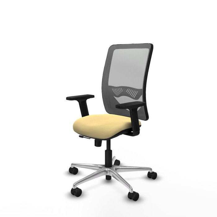 PIQUERAS Y CRESPO Silla de oficina Zulema con mecanismo Sincro/Traslack, Crema y Gris