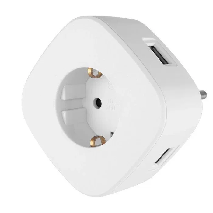 Orbegozo Enchufe En 1500 con 1 Toma Schuko y 3 Tomas USB para Carga Rápida, Blanco
