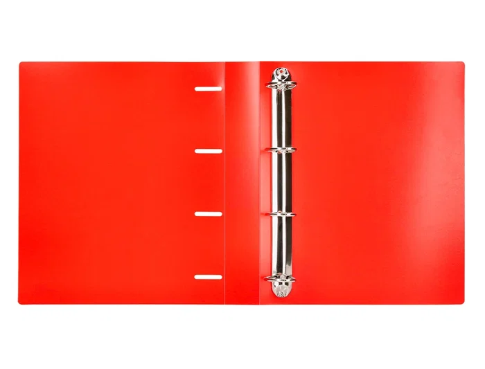 Liderpapel Carpeta 4 Anillas 40 Mm Polipropileno Din A4 Rojo Translucido