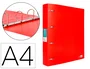 Liderpapel Carpeta 4 Anillas 40 Mm Polipropileno Din A4 Rojo Translucido