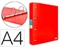 Liderpapel Carpeta 4 Anillas 40 Mm Polipropileno Din A4 Rojo Translucido