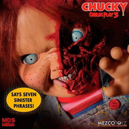 Mezco Toyz Figura Chucky El Muñeco Diabólico 3 Cara Pizza Parlante 38cm Inglés
