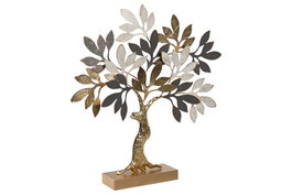 DKD Home Decor Decoración Metal Árbol Dorado 50x9x52