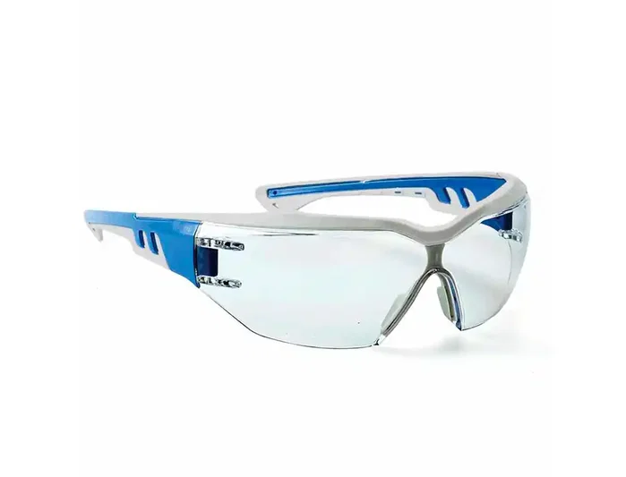 Safetop Gafas de Protección Pristina PC Claro Montura Bi-Componente Antivaho UV Partículas