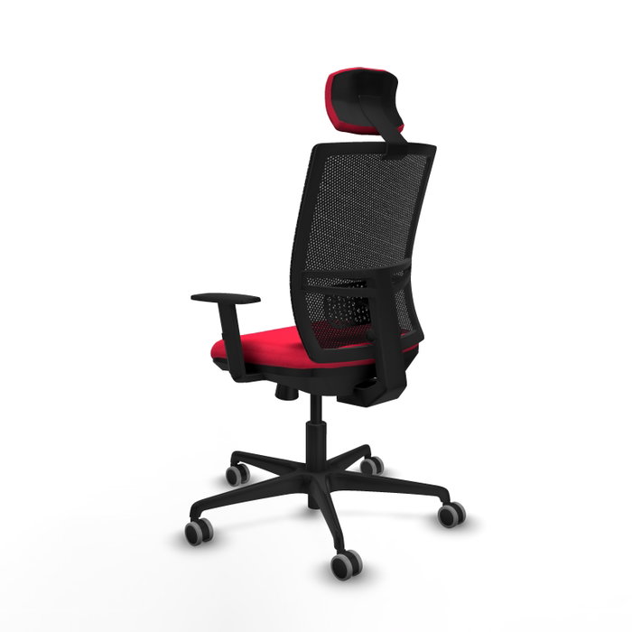 PIQUERAS Y CRESPO Silla de oficina Yunquera con mecanismo Sincro/Traslack, Rojo y Negro PIQUERAS Y CRESPO Silla de oficina Yunquera con mecanismo Sincro/Traslack, Rojo y Negro