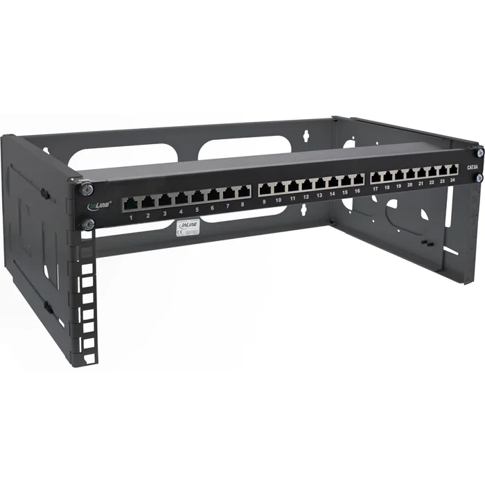 Inline Rack plegable de 19", 4U, 24-40 cm de profundidad, negro