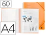 Liderpapel Carpeta escaparate con espiral 60 fundas polipropileno naranja DIN A4