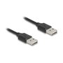 DeLOCK Cable espiral EASY-USB 2.0 USB A a USB A 0,8 m Negro