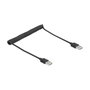 DeLOCK Cable espiral EASY-USB 2.0 USB A a USB A 0,8 m Negro