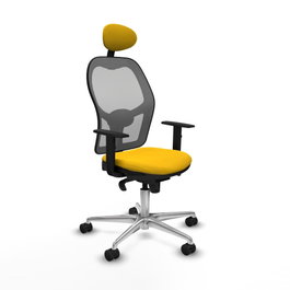 PIQUERAS Y CRESPO Silla de oficina Jorquera con mecanismo Sincro, Amarillo y Gris