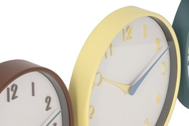 DKD Home Decor Reloj Pared Scandi Turquesa Amarillo 5.4 x 38 x 38 cm (6 Unidades)