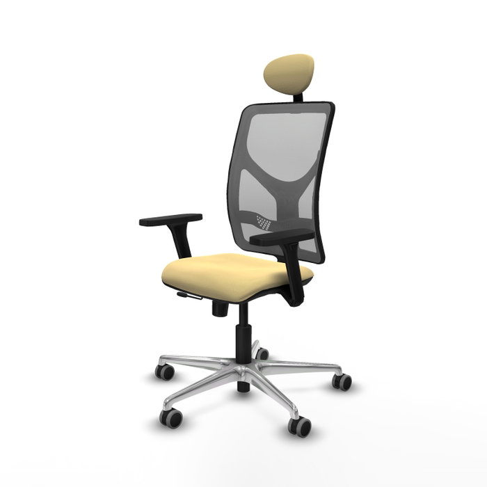 PIQUERAS Y CRESPO Silla de oficina Motilla con mecanismo Sincro/Traslack Crema y Gris