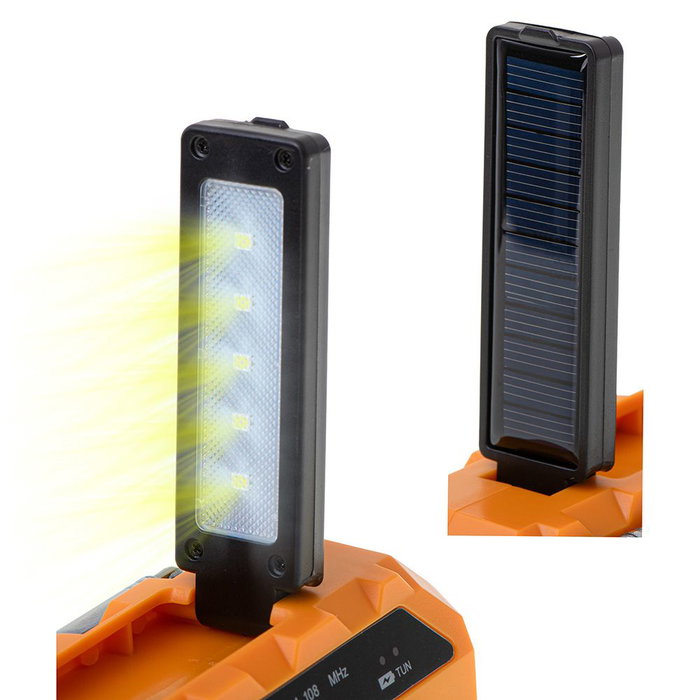 Adler Radio Portátil Solar con Manivela y Powerbank AD 1197 - FM, Linterna SOS, 8h Autonomía, Jack 3.5mm, 1200 mAh