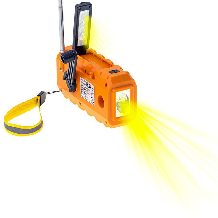 Adler Radio Portátil Solar con Manivela y Powerbank AD 1197 - FM, Linterna SOS, 8h Autonomía, Jack 3.5mm, 1200 mAh