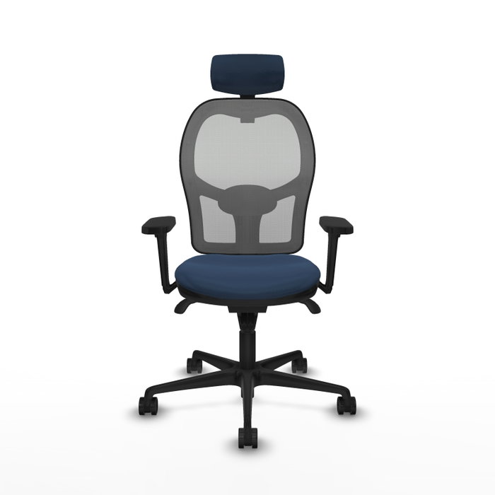 PIQUERAS Y CRESPO Silla de oficina Jorquera con mecanismo Sincro, Azul marino y Gris