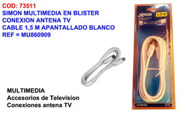 SIMON Multimedia Cable de conexión para antena de TV cable 1,5m MU860909