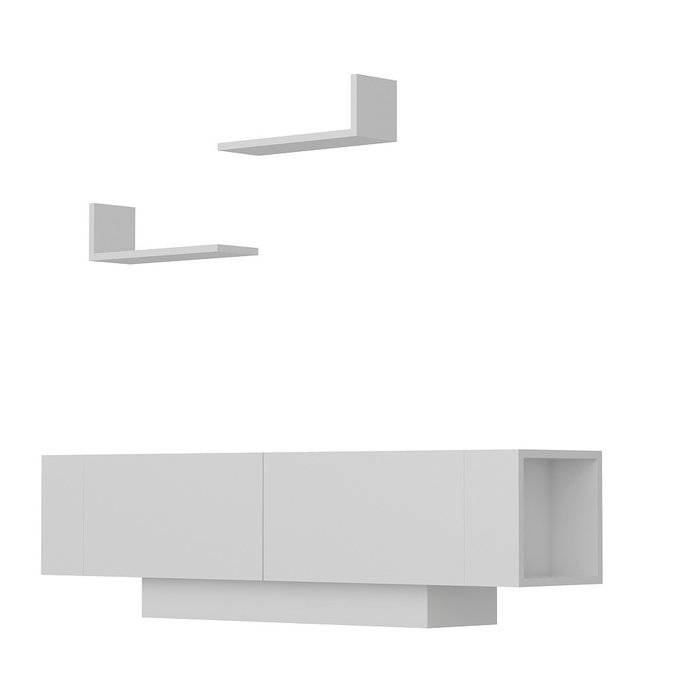 Hanah Home Mueble TV Blanco Moderno Escandinavo Diseño Novedoso 150cm Ancho 40cm Alto